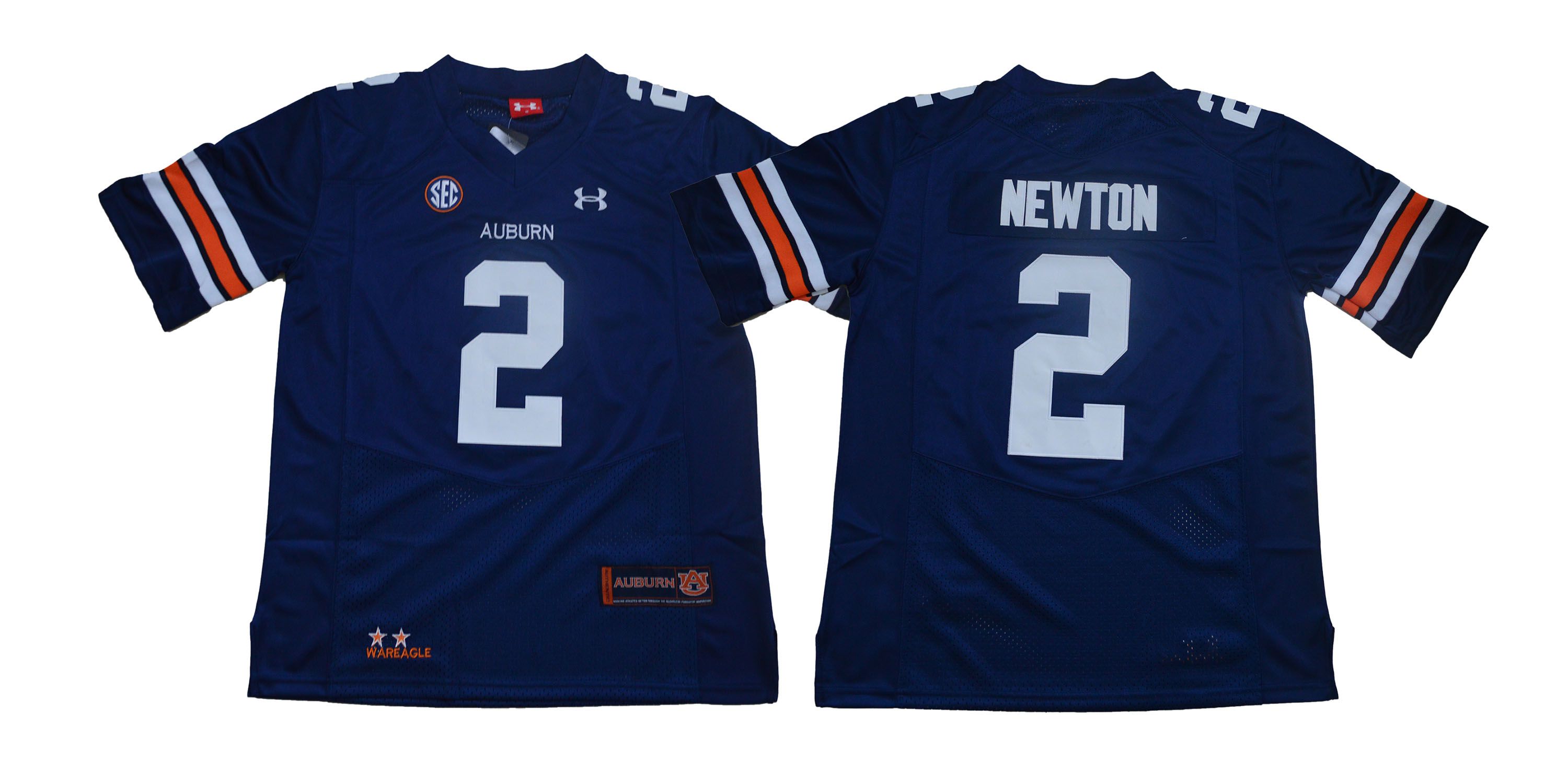 Men Auburn Tigers #2 Newton Blue SEC NCAA Jerseys